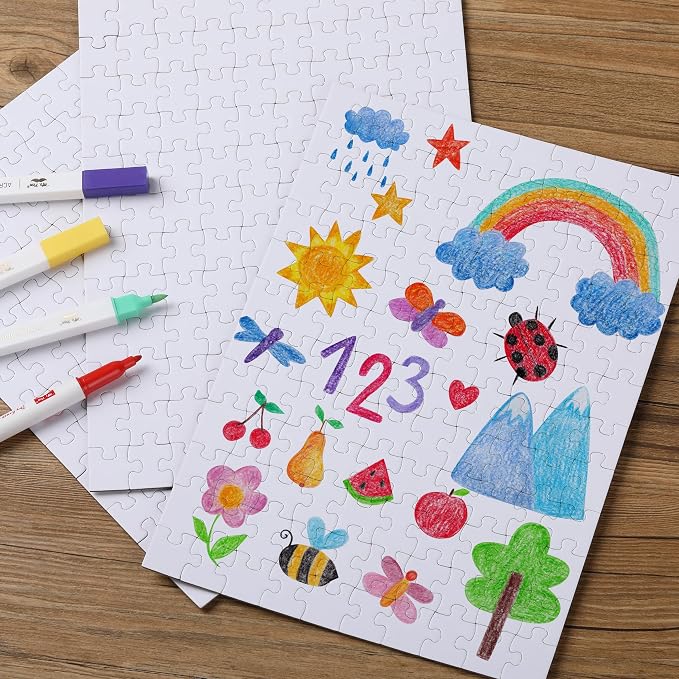 Mr. Pen- Blank Puzzle, 10 Pack, 120 Pieces/Pack, 12.3" x 8.7" | Blank Puzzles