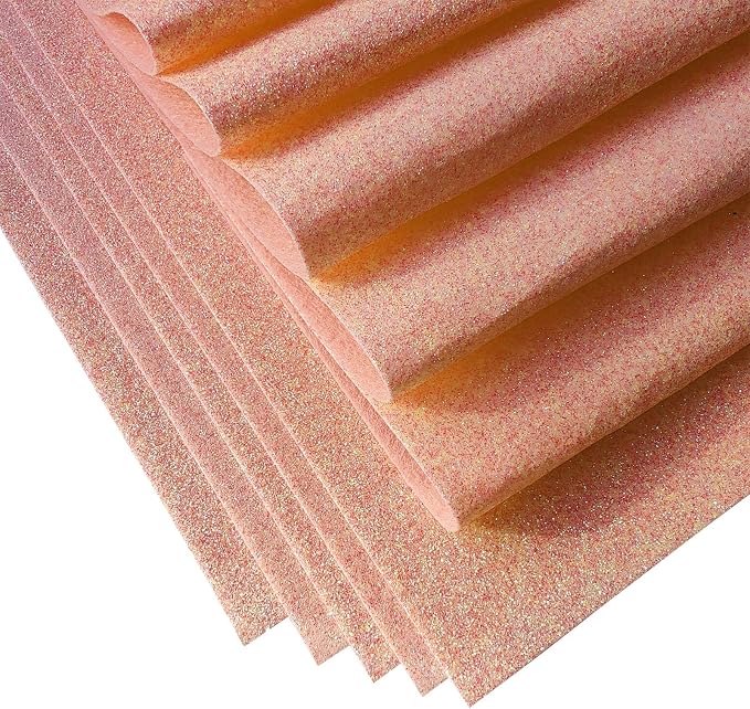 Jtnohx Glitter Felt Fabric, 8 x12 inches Felt Square Glitter