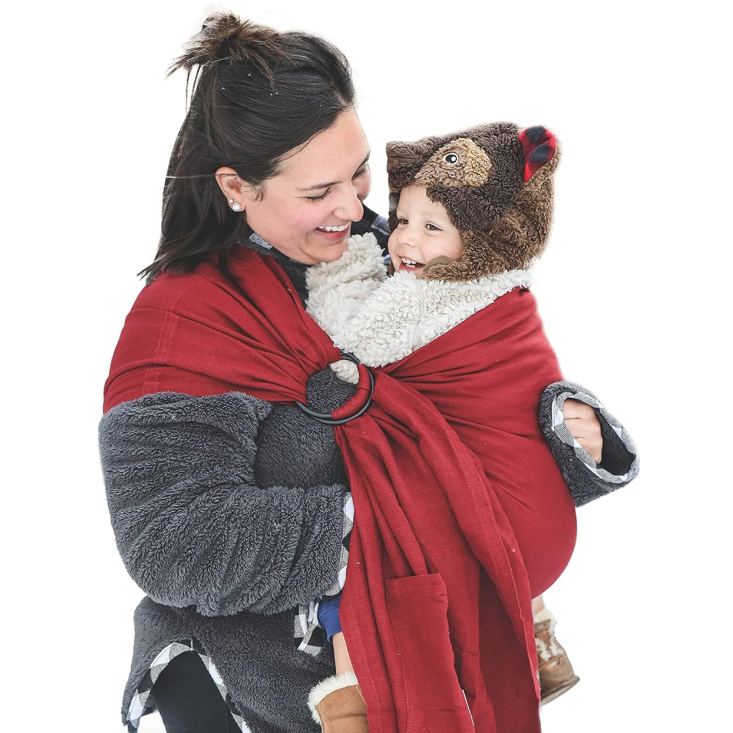 Nalakai Luxury Ring Sling Baby Carrier, Soft Linen Blend Baby Sling, Baby Wrap, Wear Your Little One Close to Your Heart, Comfort, Style