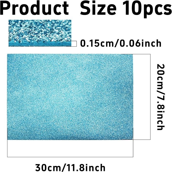 pson 10Pcs 7.8 x 11.8 Inch Shiny Self-Adhesive EVA Foam Sheets