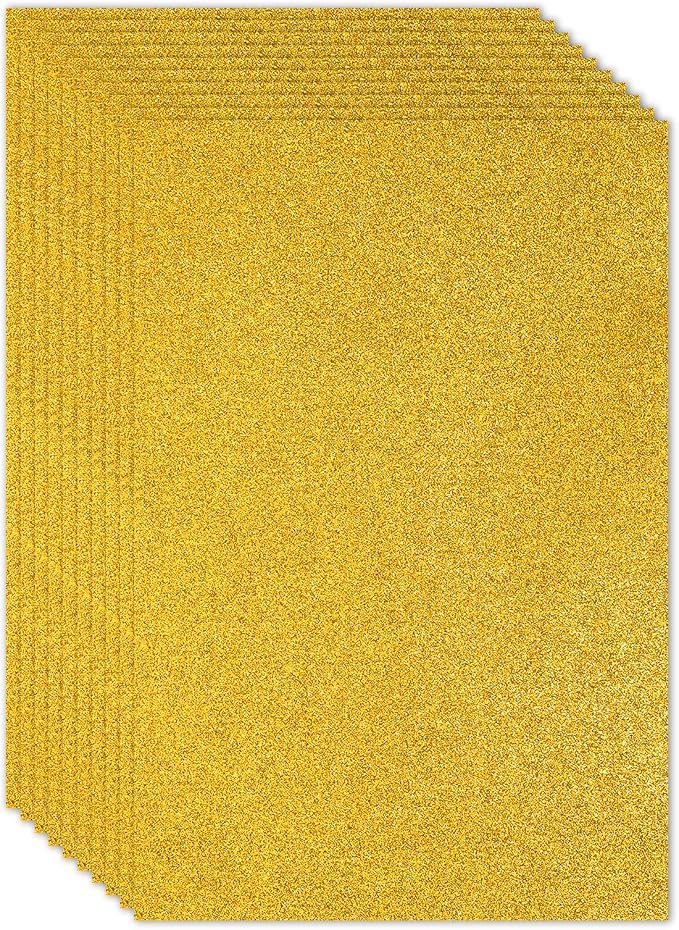 PATIKIL Yellow Shiny EVA Glitter Foam Sheet 11 x 8 Inch 2mm Thick