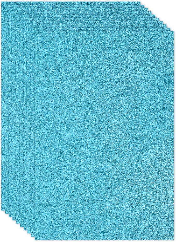 PATIKIL Blue Shiny EVA Glitter Foam Sheet 16x12 Inch 2mm Thick
