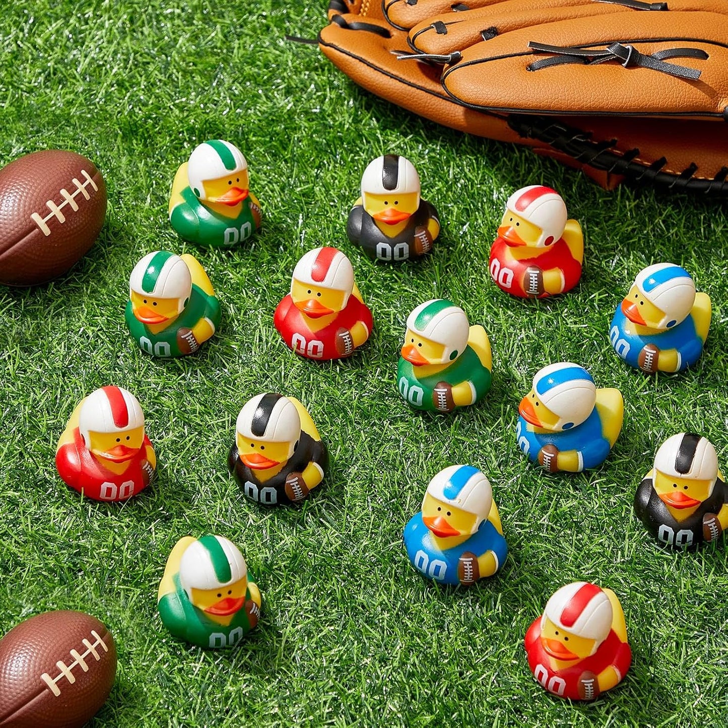 Deekin 24 Pcs Rubber Duck 2 Inch Bulk Sport Party Favors for Birthday Party Decorations Club Player Gift (Football Player)