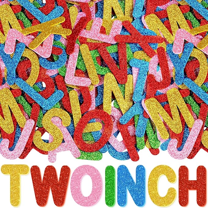 2 Inch Large Foam Letter Stickers Glitter Big Font