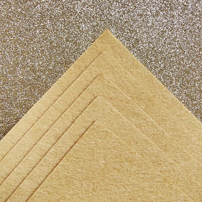 Jtnohx Glitter Felt Fabric, 8 x12 inches Felt Square Glitter