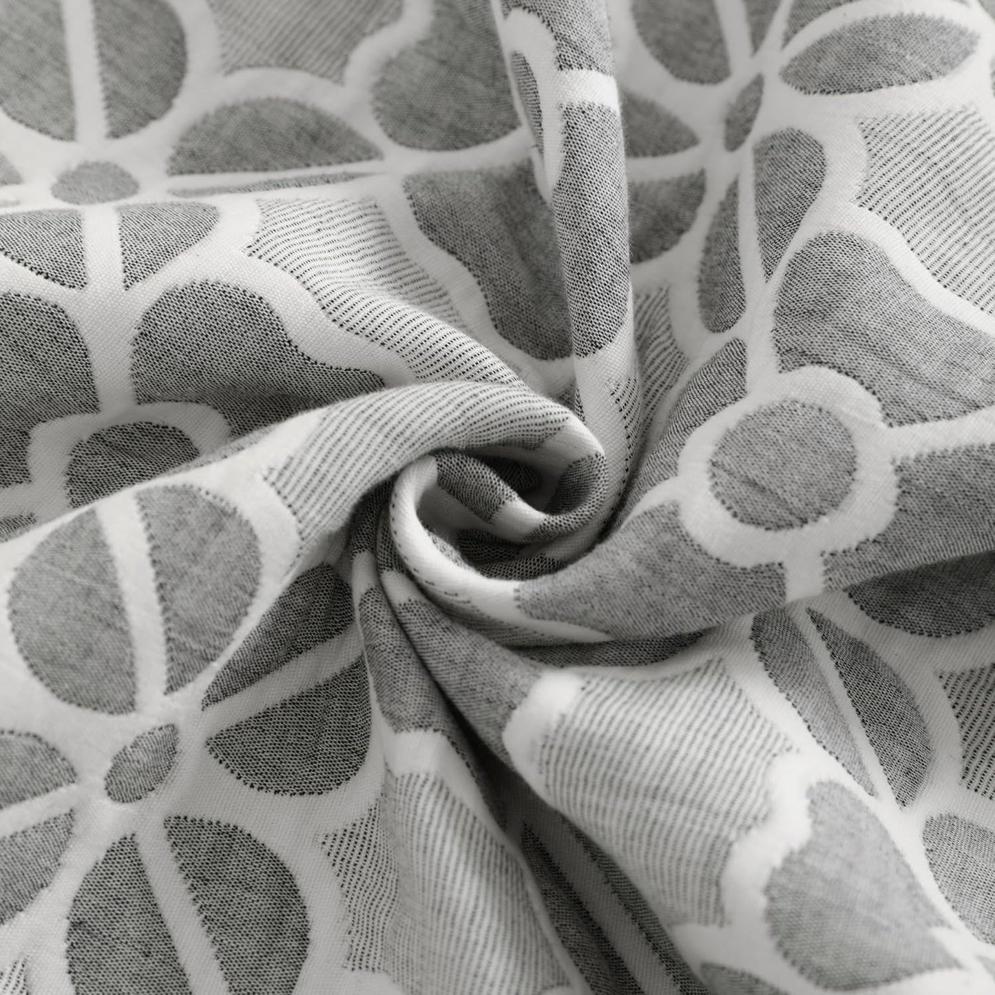 NTBAY 3 Layer Oversized Muslin Cotton Toddler Blanket, 45x60 Inches Jacquard Reversible Nursery Bed Blanket, Super Soft and Thermal Crib Blanket for All Seasons, Baby Gift, 45"x60", Grey Clover