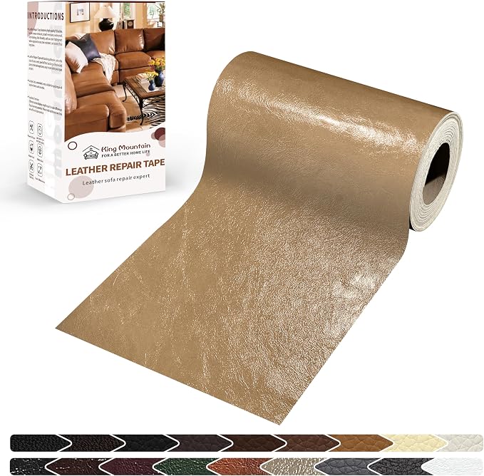 KING MOUNTAIN Leather Repair Patch, 4 x 63 Inches self Adhesive Leather Repair