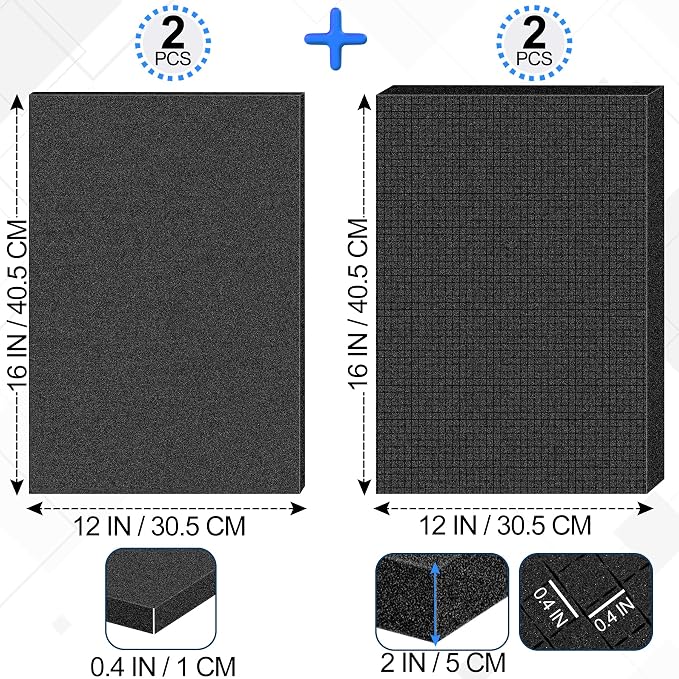 4 Pcs Pick and Pluck Foam Sheets 2 Size Polyurethane Pick Apart Foam Inserts