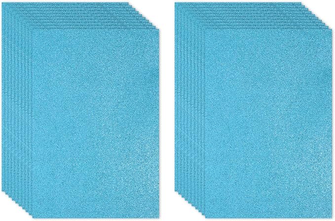 PATIKIL Light Blue Shiny EVA Glitter Foam Sheet 11 x 8 Inch 2mm Thick Sparkle