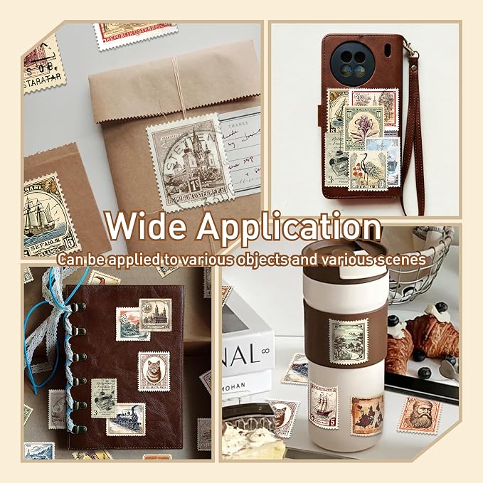 Vintage Scrapbook Stickers Set, Retro Stickers