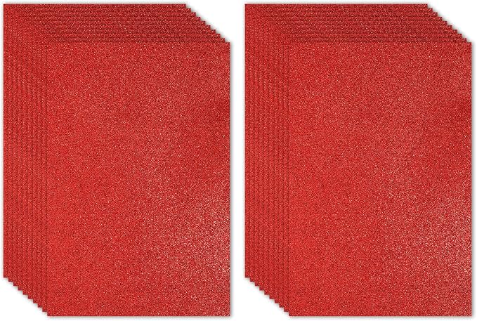 PATIKIL Red Shiny EVA Glitter Foam Sheet 11 x 8 Inch 2mm Thick