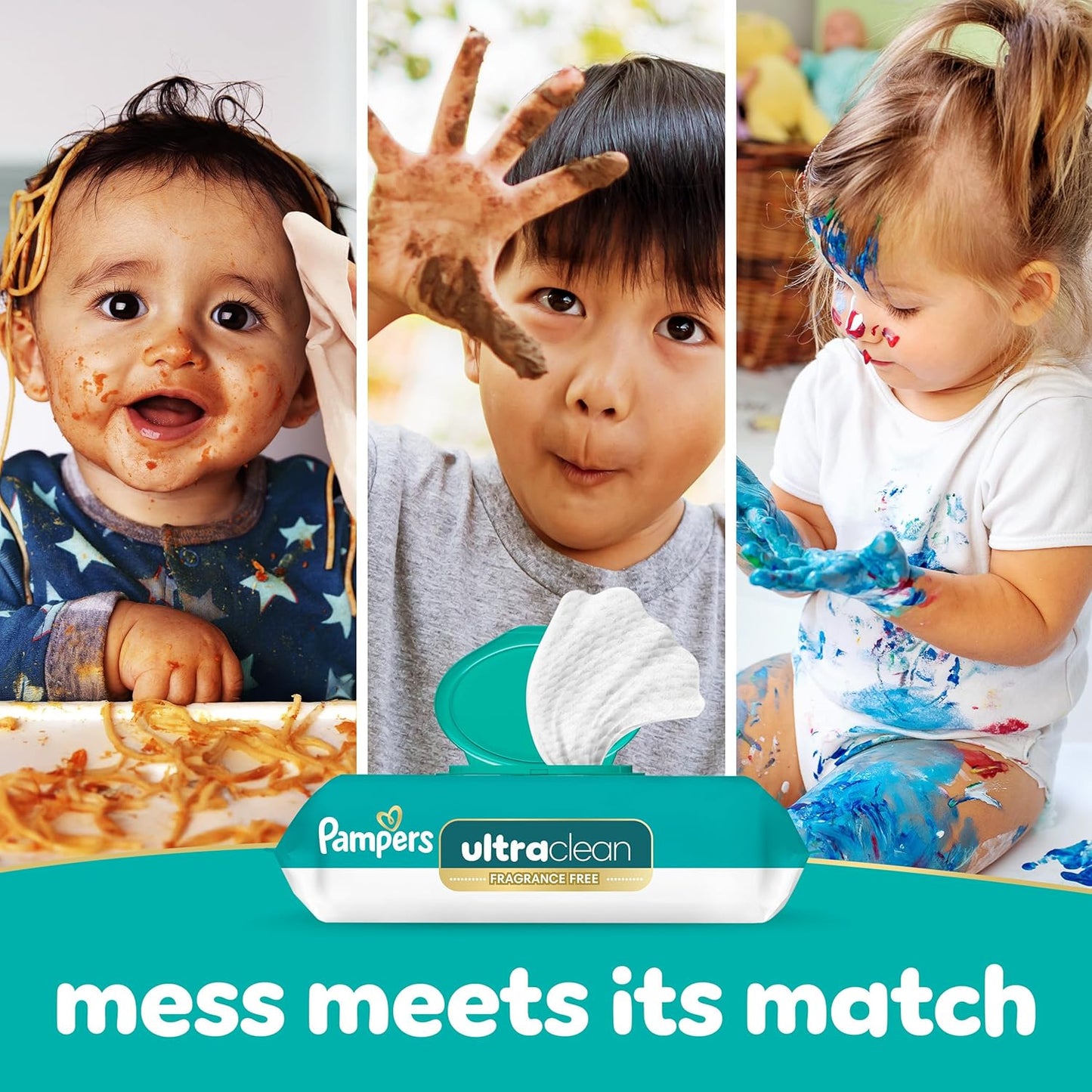 Pampers Ultra Clean Baby Wipes (Previously 'Free & Gentle'), 99% Water, Hypoallergenic, Unscented, 100% Plant Based, Plastic-Free, 624 Baby Wipes Total (8X Flip-Top Packs) [Packaging May Vary]