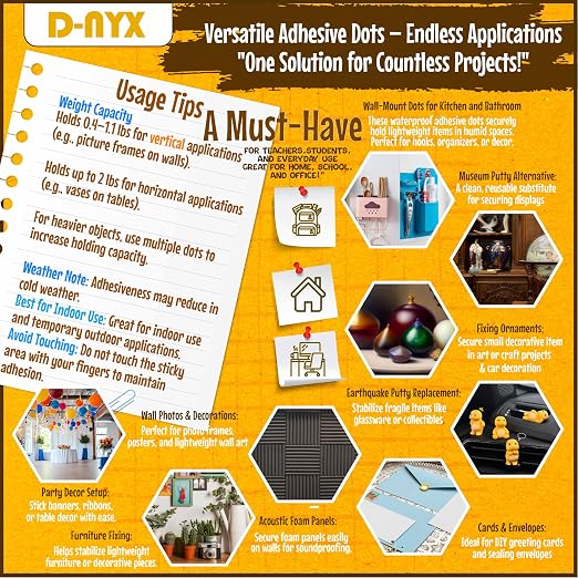 Double Sided Tape Sticky Dot Stickers 280, 550 or 700 Pack Removable Putty No