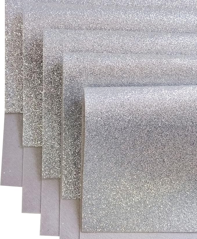 Jtnohx Glitter Felt Fabric, 8 x12 inches Felt Square Glitter