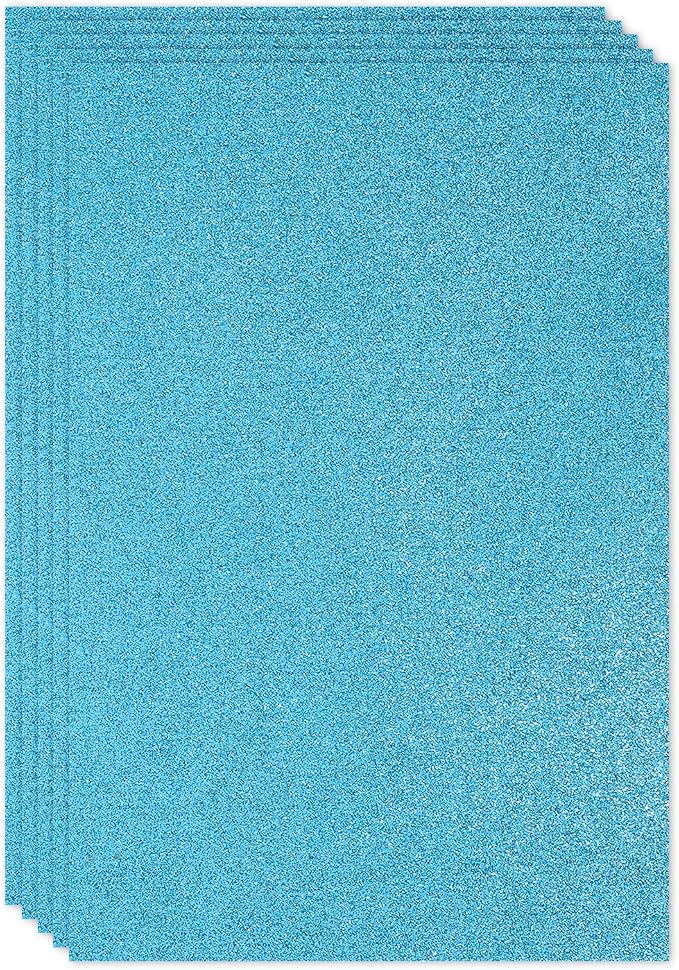 PATIKIL Light Blue Shiny EVA Glitter Foam Sheet 11.8 x 7.9 Inch 2mm Thick