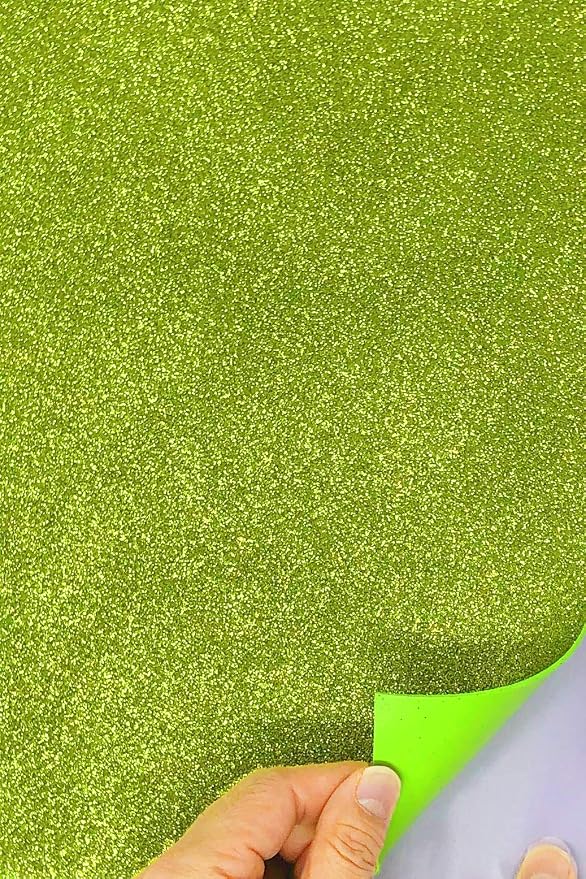 Allgala 12 Pack Glitter EVA Foam Paper 8 x 12inch Sheets-Lime Color