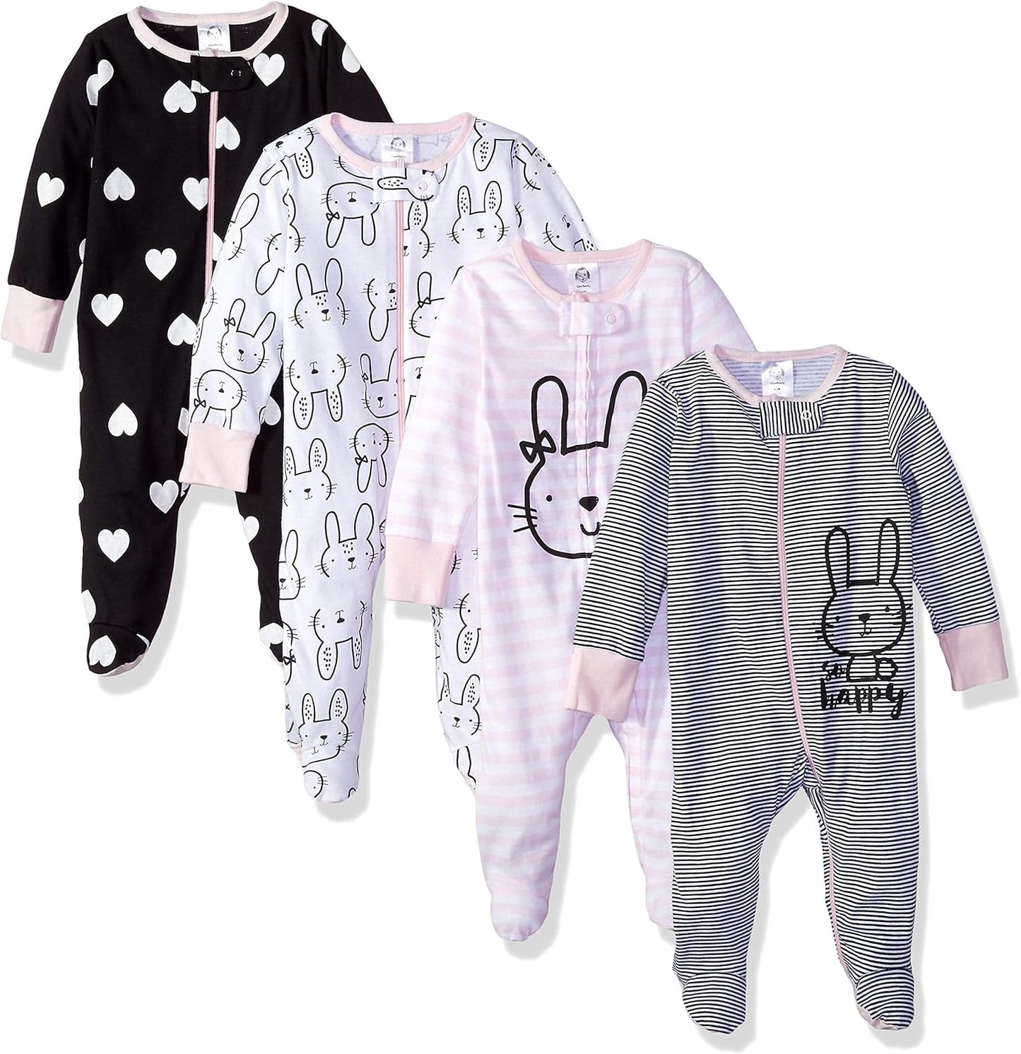 Gerber Baby Girls 4 Pack Sleep 'N Play Footie