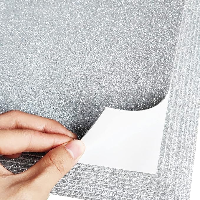 SALEMAR Silver Sticky Glitter Foam Sheets