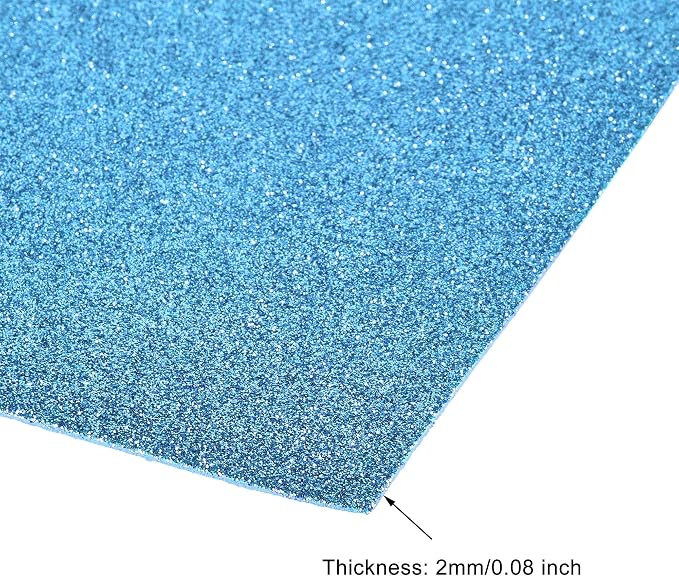 uxcell Blue Shiny EVA Foam Sheets 11 x 8 Inch 2mm Thick