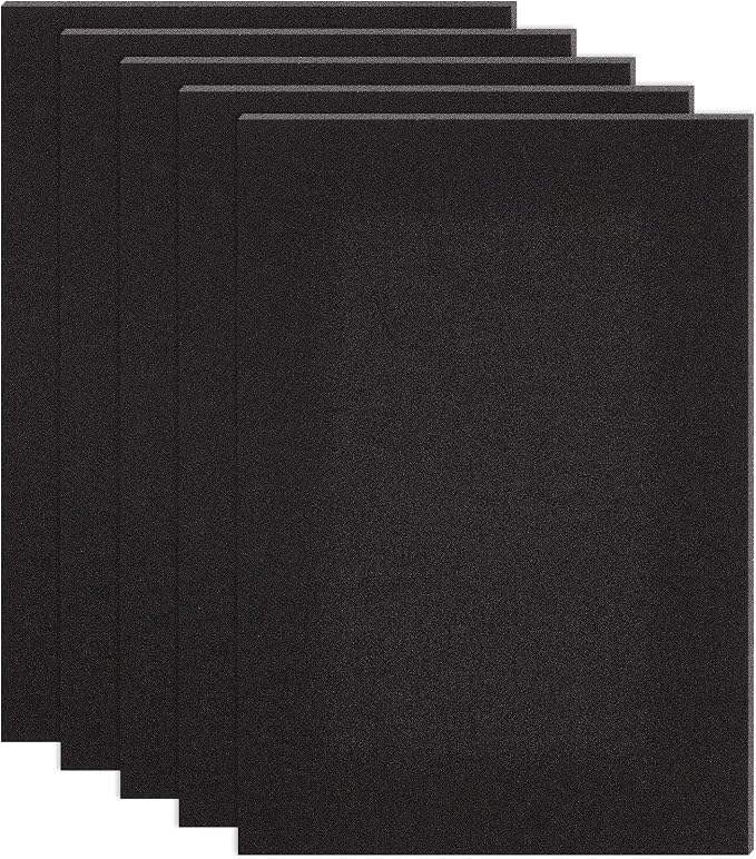 BENECREAT 10PCS Self Adhesive Backed Foam Sheet 12x8 Inch Black Nonslip EVA