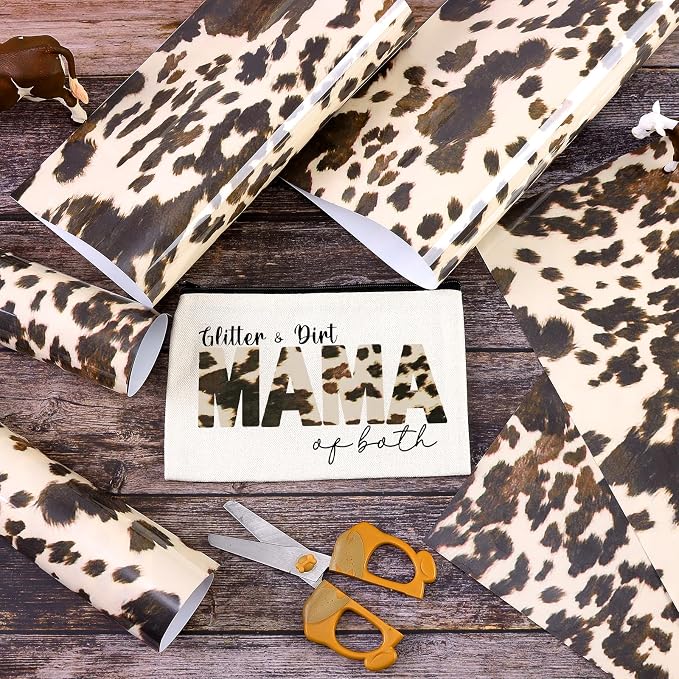 Tintnut Beige Cowhide Heat Transfer Vinyl, easy cut & weed, stretch washable
