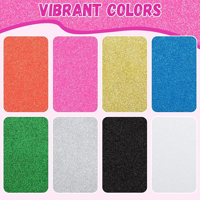 10 Pack Glitter Foam Sheets Craft 8 x 12 inch | Sparkles Foam Paper