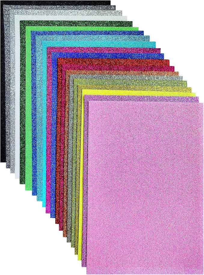 Glitter Felt, Glitter Sheets, 8 x12 inches Felt Glitter