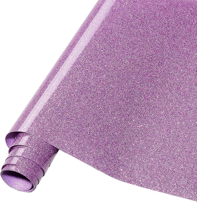 Tintnut Light Purple Glitter Heat Transfer Vinyl Roll, easy cut & weed