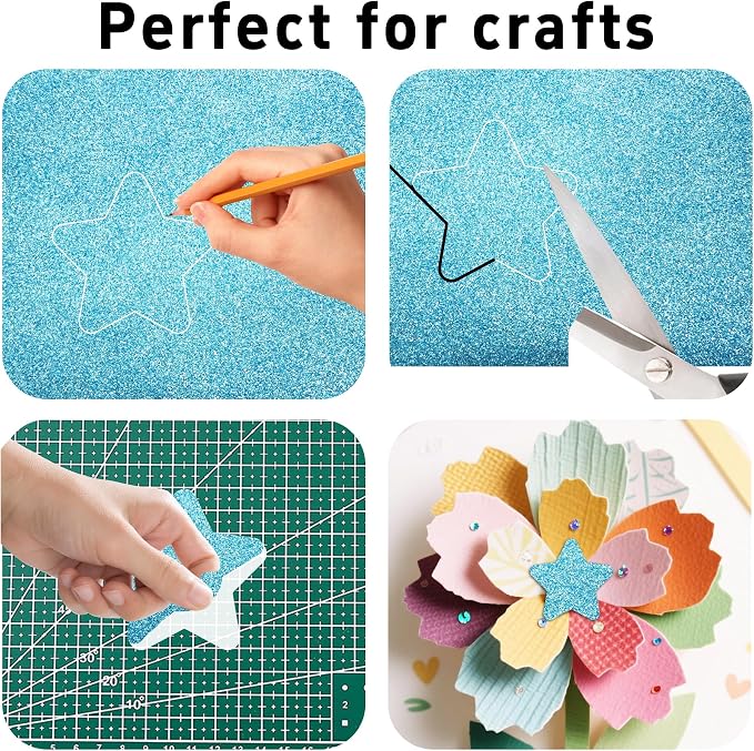 pson 10Pcs 7.8 x 11.8 Inch Shiny Self-Adhesive EVA Foam Sheets