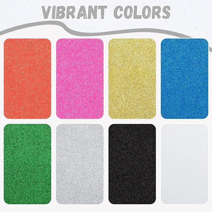 10 Pack Glitter Foam Sheets Craft 8 x 12 inch | Sparkles Foam Paper