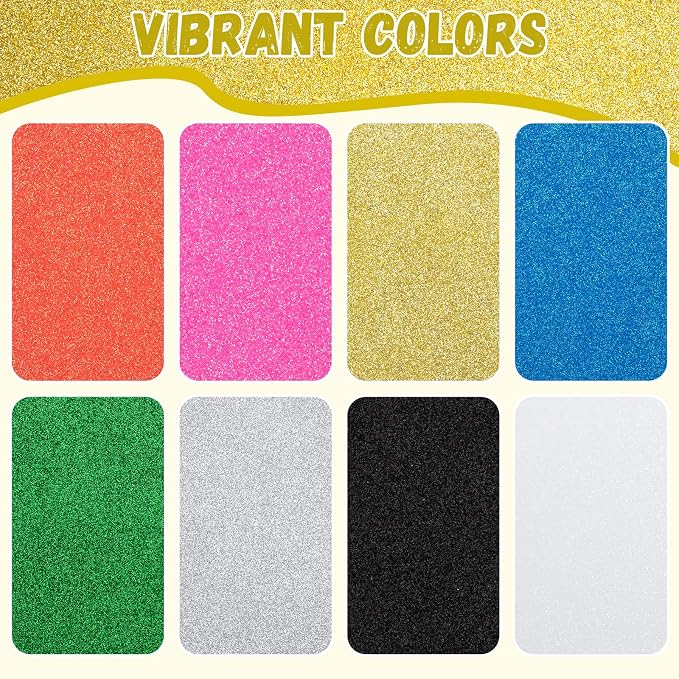 10 Pack Glitter Foam Sheets Craft 8 x 12 inch | Sparkles Foam Paper