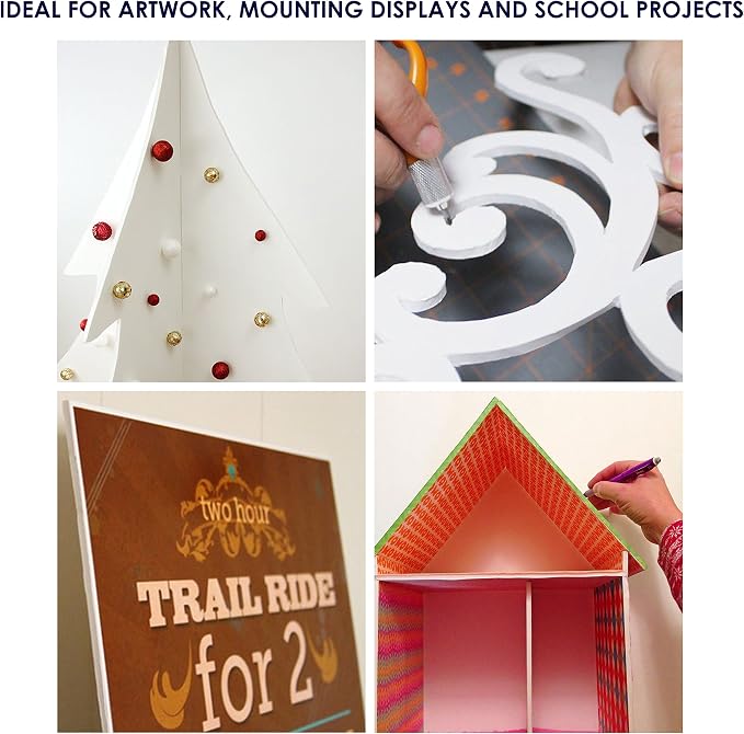 Foam Board 24 x 36 x 3/16", Foam Core Board Sheets, Acid Free Foamboard