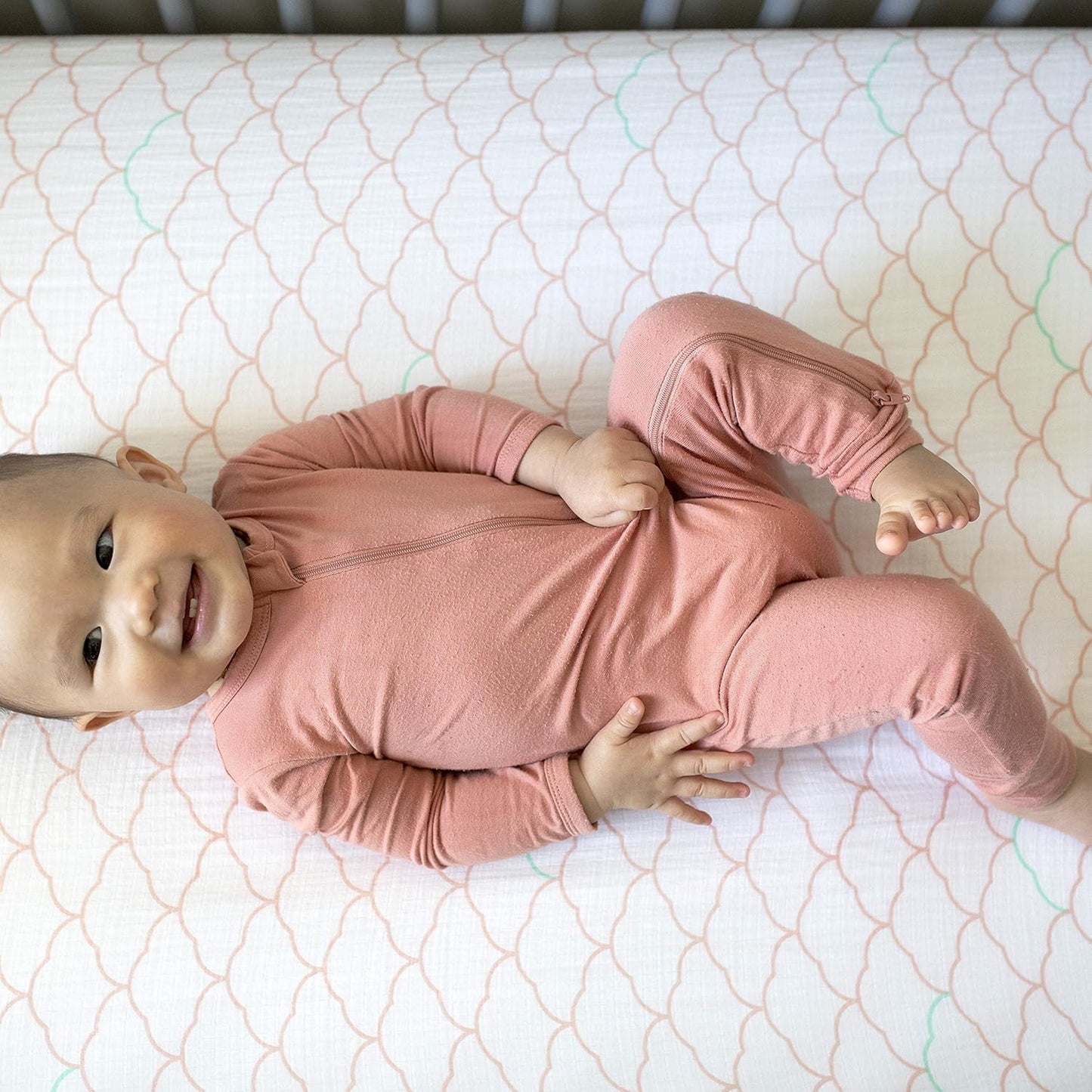 Newton Baby Fitted Single Layer Crib Sheet (2-Pack) - Ultra Breathable and Soft, Organic Cotton, Fits All Standard Cribs, Blush Coral White