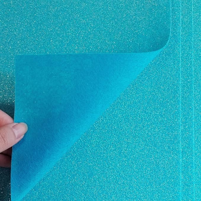Jtnohx Glitter Felt Fabric, 8 x12 inches Felt Square Glitter