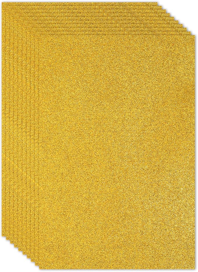 PATIKIL Gold Shiny EVA Glitter Foam Sheet 16x12 Inch 2mm Thick