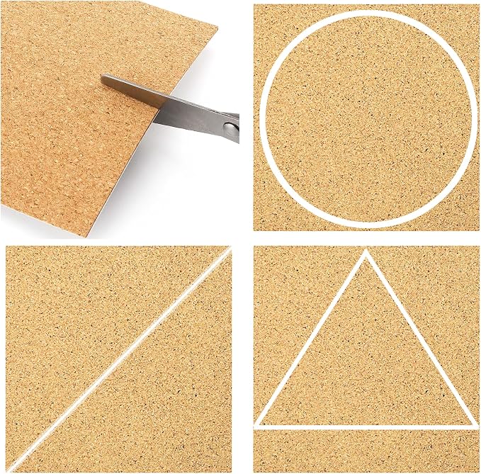Self-Adhesive Cork Square, Allazone 120 Pack 10 x 10CM Cork Backing Sheets