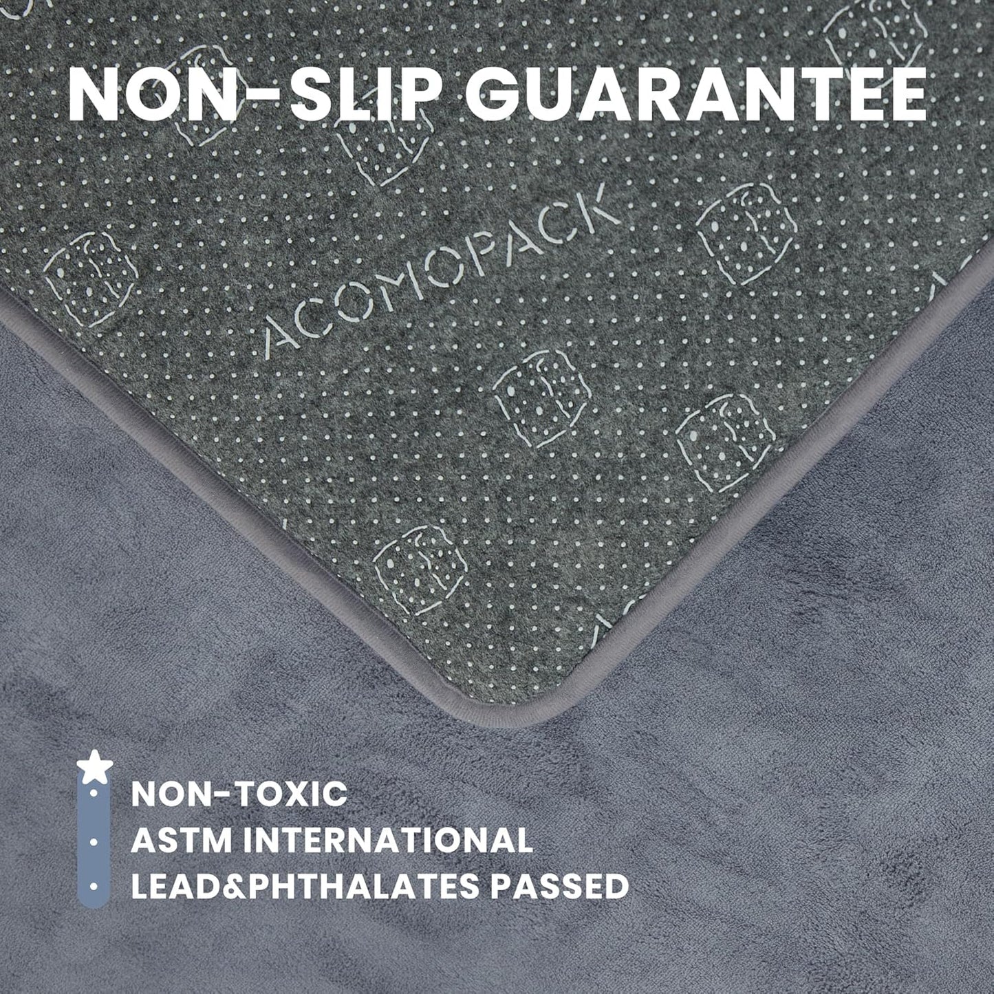 ACOMOPACK 1.3" Thick Baby Play Mat for Floor 50x50"-Memory Foam Water-Repellent Playpen Mat for Tummy Time,Non-Slip Soft Velvet Nursery Rug for Kids,Toddlers,Infants Crawling（Grey）