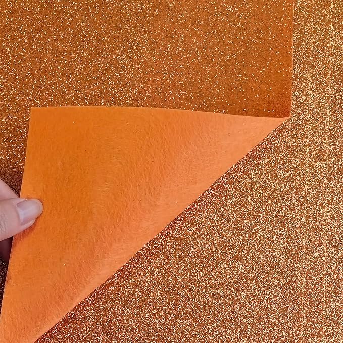 Jtnohx Glitter Felt Fabric, 8 x12 inches Felt Square Glitter