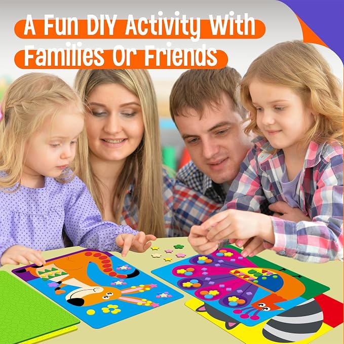 SpriteGru Foam Sticker Art Activity, 20 Wild Animal Art Boards
