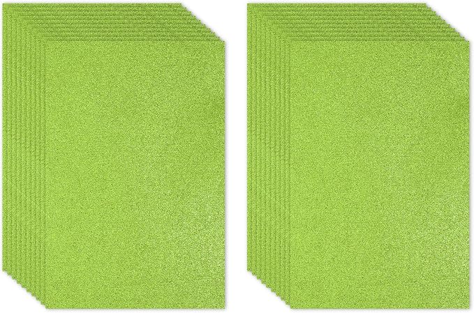 PATIKIL Light Green Shiny EVA Glitter Foam Sheet 11 x 8 Inch 2mm Thick