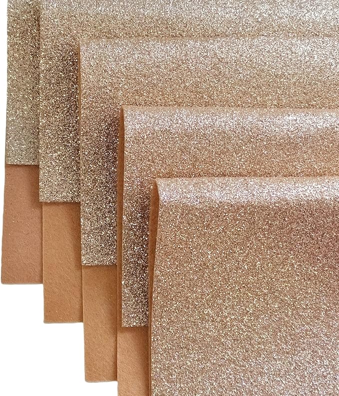 Jtnohx Glitter Felt Fabric, 8 x12 inches Felt Square Glitter