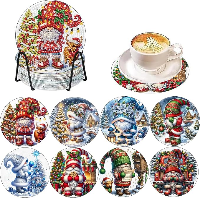 Axquilon Christmas Diamond Art Coasters Kit