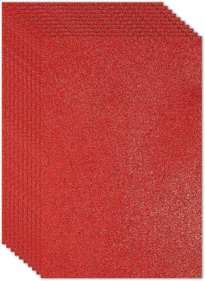 PATIKIL Red Shiny EVA Glitter Foam Sheet 11 x 8 Inch 2mm Thick
