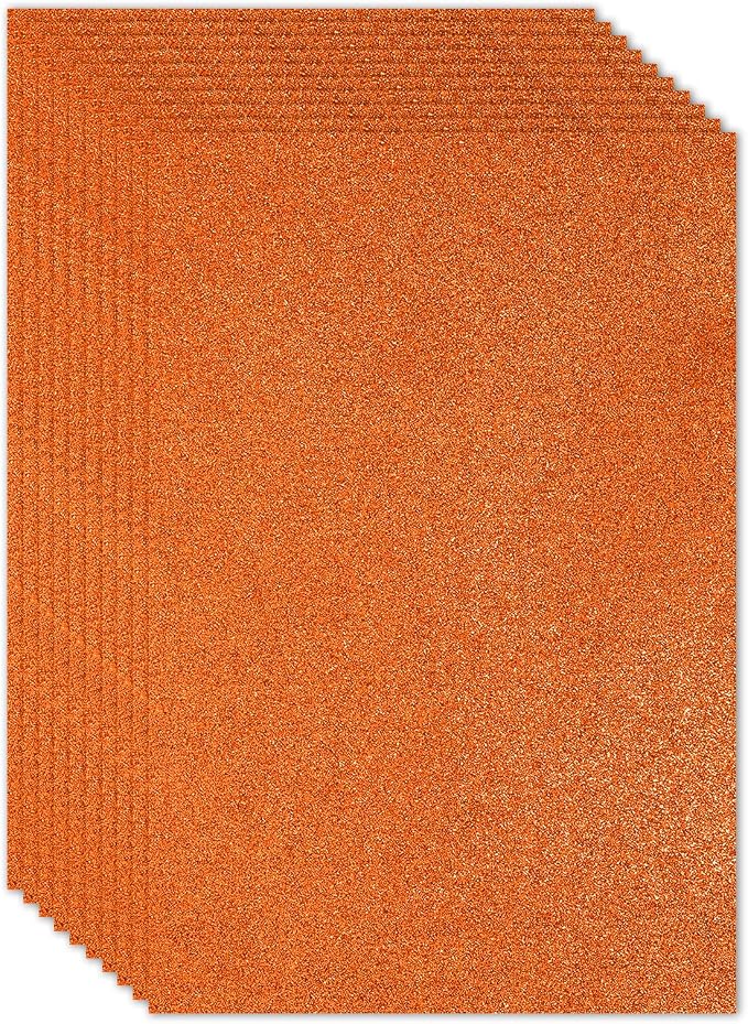 PATIKIL Orange Shiny EVA Glitter Foam Sheet 11 x 8 Inch 2mm Thick