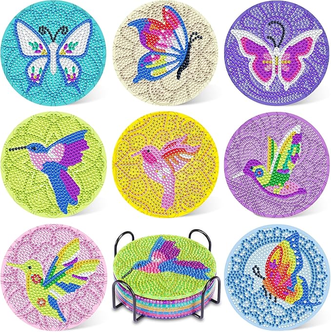 UPINS DIY Kit, Diamond Art Painting Coasters