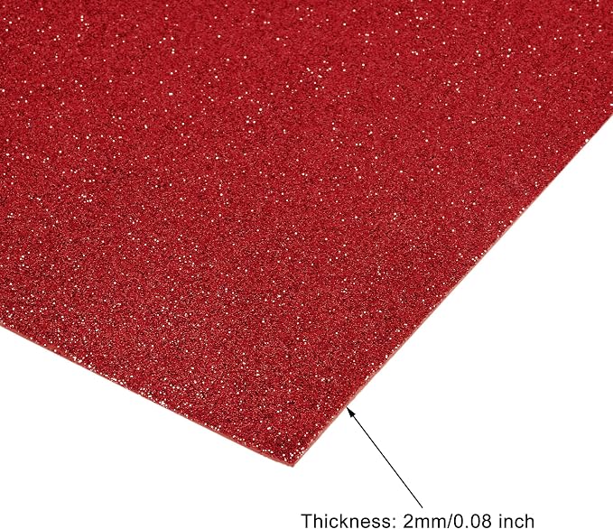 uxcell Red Shiny EVA Foam Sheets 11 x 8 Inch 2mm Thick