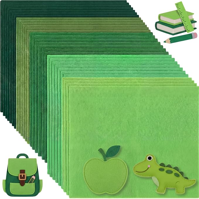 Peryiter 150 Pcs Back to School Green Felt Fabric Sheets Bulk