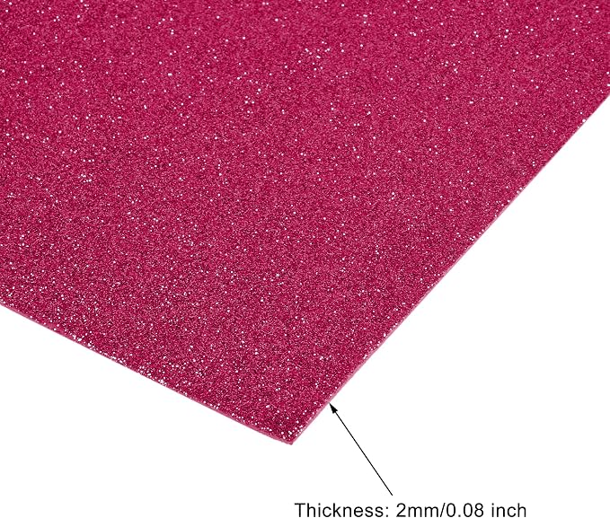 uxcell Magenta Shiny EVA Foam Sheets 11 x 8 Inch 2mm Thick