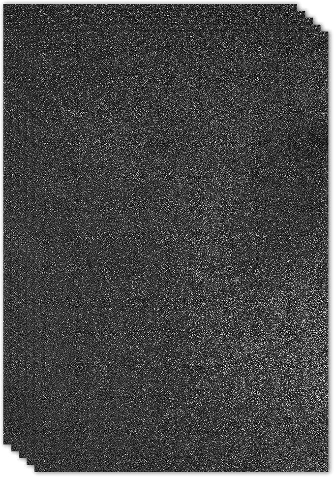 PATIKIL Black Shiny EVA Glitter Foam Sheet 11.8 x 7.9 Inch 2mm Thick