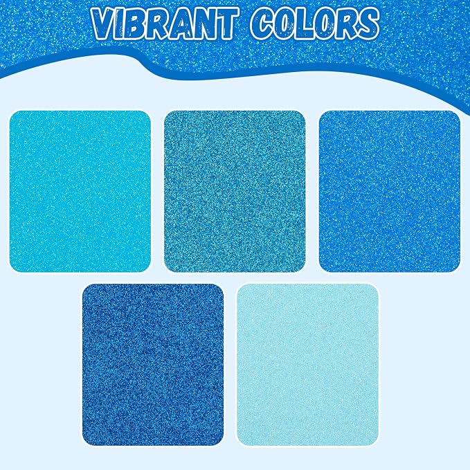 10 Pack Glitter Foam Sheets Craft 8 x 12 inch | 5 Colors Sparkles Foam Paper